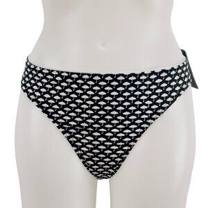 KENNETH COLE REACTION Women's Swimsuit Bottom Black White Umbrellas' Size XL